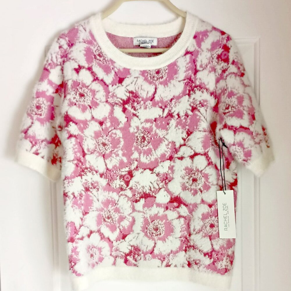 NEW! RACHEL ZOE Short Sleeve EYELASH KNIT SWEATER